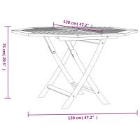 vidaXL Hopfällbart trädgårdsbord 110x110x75 cm massiv teak - Bild 8