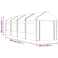 vidaXL Paviljong med tak vit 8,92x2,28x2,69 m polyeten - Bild 7