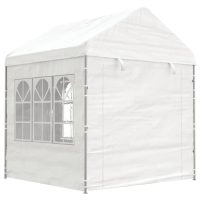 vidaXL Paviljong med tak vit 13,38x2,28x2,69 m polyeten - Bild 3