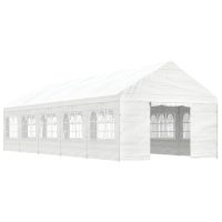 vidaXL Paviljong med tak vit 11,15x4,08x3,22 m polyeten - Bild 2