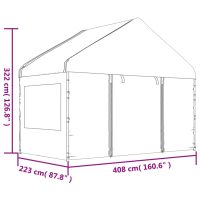 vidaXL Paviljong med tak vit 11,15x4,08x3,22 m polyeten - Bild 8