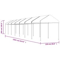 vidaXL Paviljong med tak vit 15,61x2,28x2,69 m polyeten - Bild 5