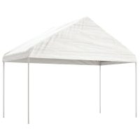 vidaXL Paviljong med tak vit 6,69x4,08x3,22 m polyeten - Bild 2