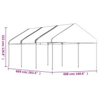 vidaXL Paviljong med tak vit 6,69x4,08x3,22 m polyeten - Bild 5