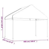 vidaXL Paviljong med tak vit 6,69x4,08x3,22 m polyeten - Bild 6