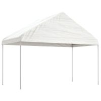 vidaXL Paviljong med tak vit 11,15x4,08x3,22 m polyeten - Bild 2