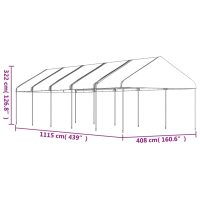 vidaXL Paviljong med tak vit 11,15x4,08x3,22 m polyeten - Bild 5