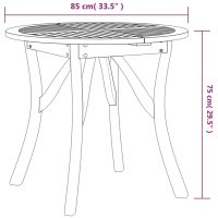 vidaXL Trädgårdsbord Ø 85 cm massivt akaciaträ - Bild 6