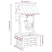 vidaXL Vattenbrunn med pump 57x50x112 cm massivt granträ - Bild 10