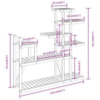 vidaXL Växtställ 110x25x111 cm massivt granträ - Bild 8