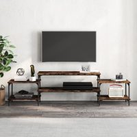 vidaXL Tv-bänk rökfärgad ek 197x35x52 cm konstruerat trä - Bild 3