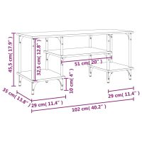 vidaXL Tv-bänk grå sonoma 102x35x45,5 cm konstruerat trä - Bild 9