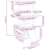 vidaXL Klösträd med sisalpelare gräddvit 133 cm - Bild 8