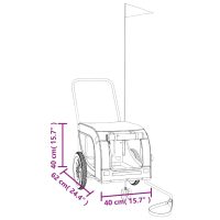 vidaXL Cykelvagn för djur grå och svart oxfordtyg och järn - Bild 11