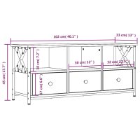 vidaXL Tv-bänk sonoma-ek 102x33x45 cm konstruerat trä & järn - Bild 11