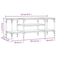 vidaXL Tv-bänk sonoma-ek 121x35x45 cm konstruerat trä & järn - Bild 9