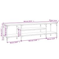 vidaXL Tv-bänk brun ek 161x35x45 cm konstruerat trä & järn - Bild 9