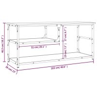 vidaXL Tv-bänk rökfärgad ek 103x38x46,5 cm konstruerat trä och stål - Bild 9