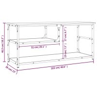 vidaXL Tv-bänk brun ek 103x38x46,5 cm konstruerat trä och stål - Bild 9