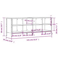 vidaXL Skohylla brun ek 131x35x50 cm konstruerat trä - Bild 9