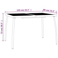 vidaXL Trädgårdsbord antracit 110x80x72 cm stålnät - Bild 7