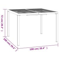 vidaXL Trädgårdsbord antracit 100x100x72 cm stål - Bild 7