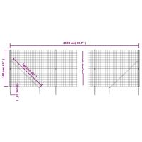 vidaXL Stängsel med markspett grön 1,6x25 m - Bild 5