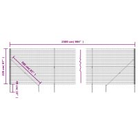 vidaXL Stängsel med markspett antracit 2,2x25 m - Bild 5