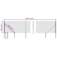 vidaXL Stängsel med markspett antracit 1x10 m - Bild 5