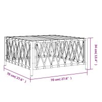 vidaXL Trädgårdsbord antracit 70x70x34 cm vävt tyg - Bild 5