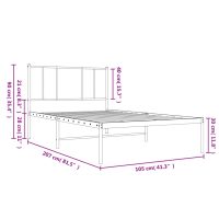 vidaXL Sängram med huvudgavel metall svart 100x200 cm - Bild 10