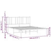 vidaXL Sängram med huvudgavel metall vit 140x200 cm - Bild 10