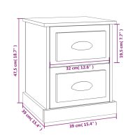 vidaXL Sängbord 2 st svart 39x39x47,5 cm konstruerat trä - Bild 11