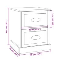 vidaXL Sängbord 2 st sonoma-ek 39x39x47,5 cm konstruerat trä - Bild 11