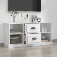 vidaXL Tv-bänk vit högglans 99,5x35,5x48 cm konstruerat trä - Bild 3