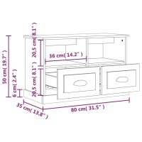 vidaXL TV-skåp svart 80x35x50 cm konstruerat trä - Bild 9