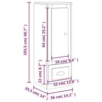 vidaXL Skåp vit 36x35,5x103,5 cm konstruerat trä - Bild 10