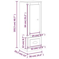 vidaXL Skåp vit högglans 36x35,5x103,5 cm konstruerat trä - Bild 10