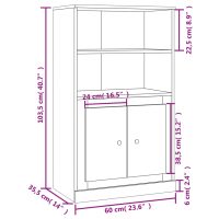 vidaXL Högskåp brun ek 60x35,5x103,5 cm konstruerat trä - Bild 10