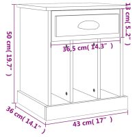 vidaXL Sängbord svart 43x36x50 cm - Bild 10