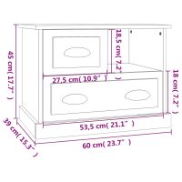 vidaXL Sängbord brun ek 60x39x45 cm - Bild 11