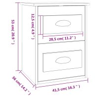 vidaXL Väggmonterade sängbord vit 41,5x36x53cm - Bild 11