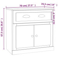 vidaXL Skåp betonggrå 70x35,5x67,5 cm konstruerat trä - Bild 10