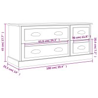 vidaXL TV-skåp svart 100x35,5x45 cm konstruerat trä - Bild 10