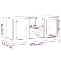 vidaXL Tv-bänk rökfärgad ek 100x35,5x45 cm konstruerat trä - Bild 10