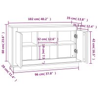 vidaXL Byrå svart 102x35x60 cm konstruerat trä - Bild 9