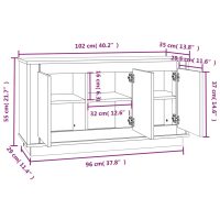 vidaXL Byrå svart 102x35x55 cm konstruerat trä - Bild 9