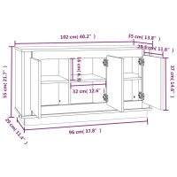 vidaXL Byrå rökfärgad ek 102x35x55 cm konstruerat trä - Bild 9