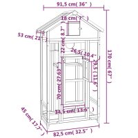 vidaXL Fågelhus brun 91,5x53x170 cm massiv furu - Bild 8