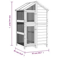 vidaXL Fågelhus grå 97x81x152 massiv furu - Bild 8